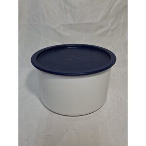 Vintage Tupperware #2709A White Canister with Blue Seal – Coffee Filter Storage